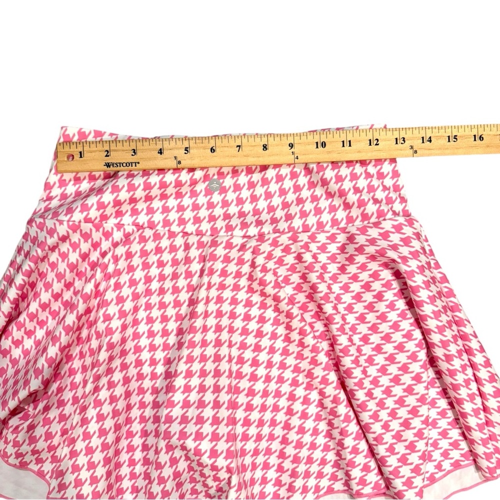 HALARA Pink Houndstooth Circle Skater Skirt - Picture 5 of 8